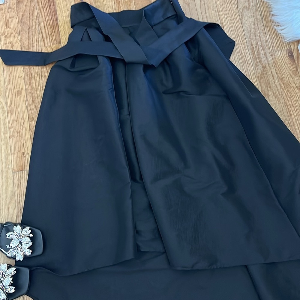 Black hi low taffeta skirt